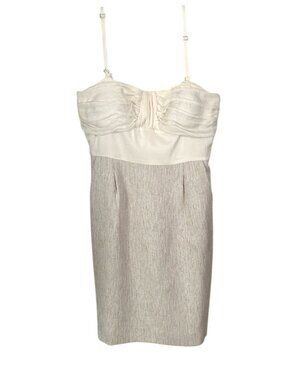 Cremieux Womens Size 10 Elegant Spaghetti Strap Dress With Ruched Bodice & Speck